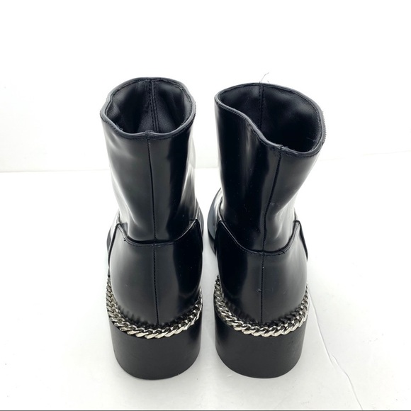 Zara Vegan Leather Moto Platform Ankles Boots BK - Picture 9 of 12